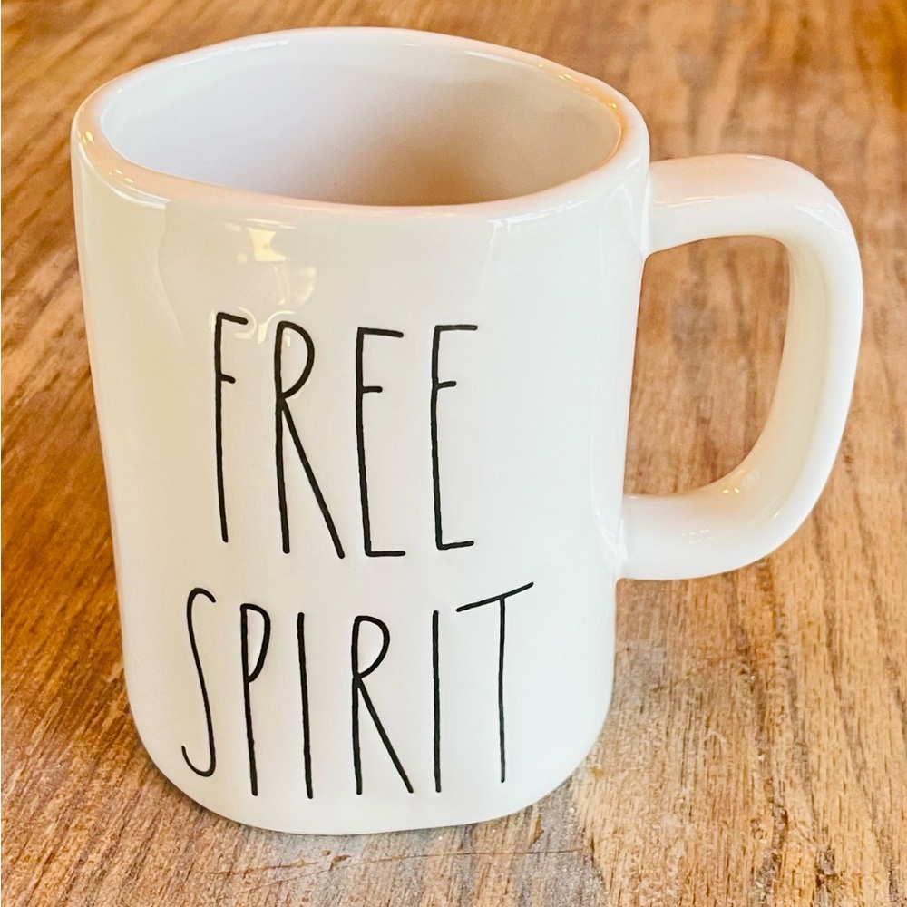 Rae Dunn By Magenta “Free Spirit” White Coffee Tea Mug Cup